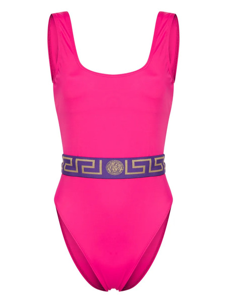 Versace Greca-waistband Swimsuit - Pink 