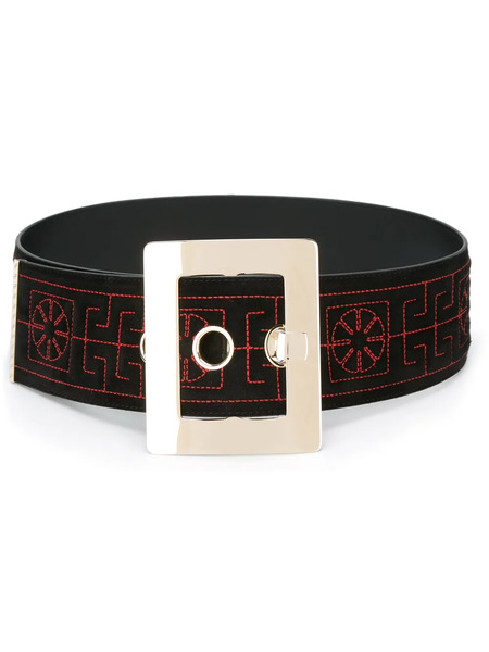  Versace '#greek' Velvet Belt - Black 