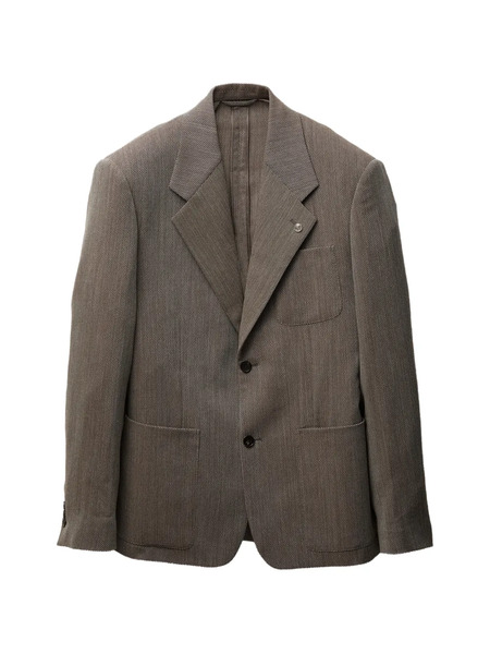  Versace Herringbone Wool Crêpe Blazer - Brown 
