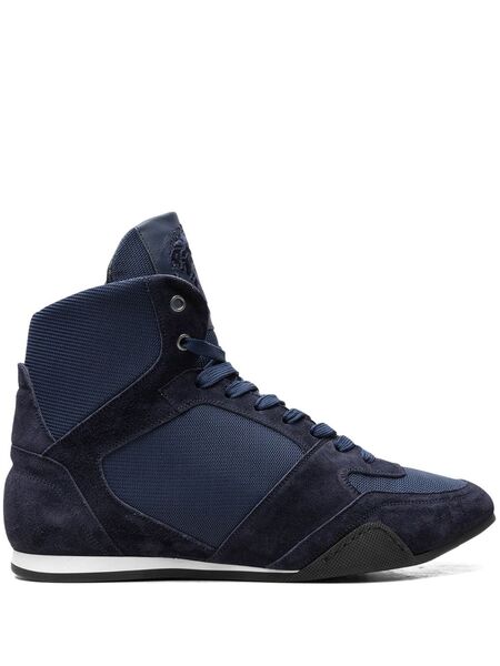  Versace High Top Greek Key navy Sneakers - Blue 