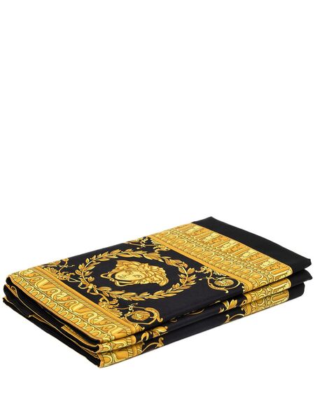  Versace I Love Baroque Pillow Cases (set Of Two) - Black 