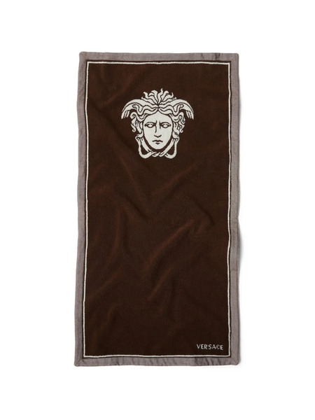  Versace Jacquard Medusa Towel - Brown 