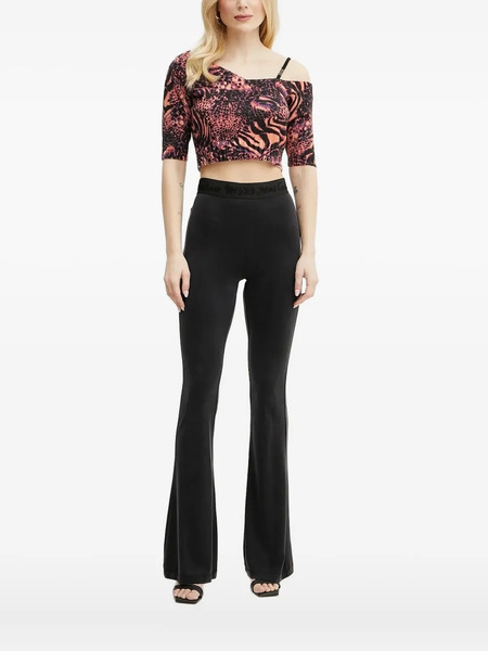  Versace Jeans Couture Animal-print One-shoulder Top - Orange 