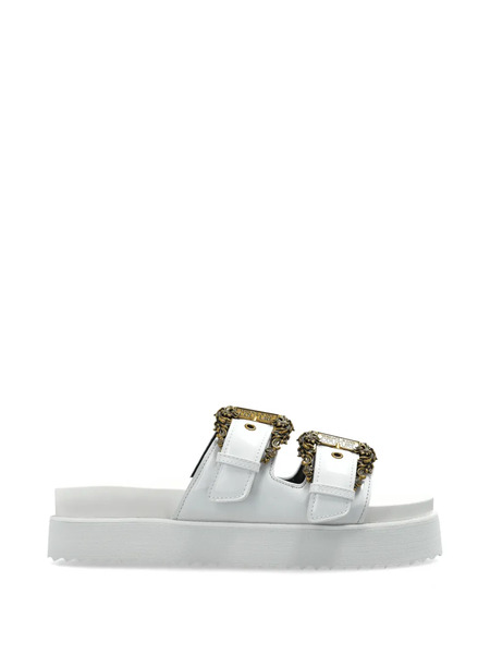  Versace Jeans Couture Arizona Buckle-strap Platform Sandals - White 