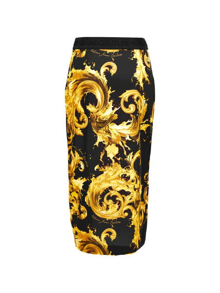  Versace Jeans Couture Barocco-print Pencil Skirt - Black 