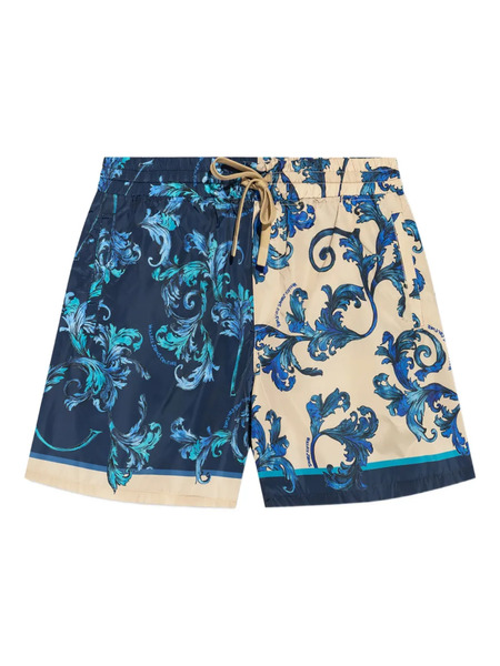  Versace Jeans Couture Barocco-print Shorts - Blue 