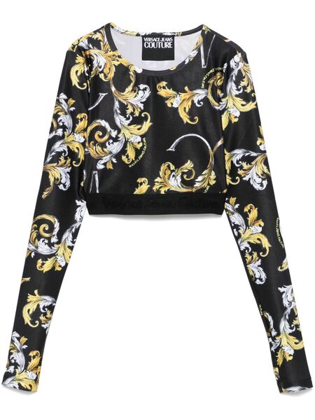  Versace Jeans Couture Barocco-print Top - Black 