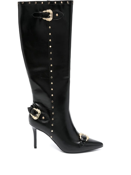  Versace Jeans Couture Baroque-buckle 100mm Boots - Black 