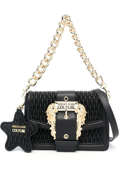  Versace Jeans Couture Baroque-buckle Quilted Shoulder Bag - Black 