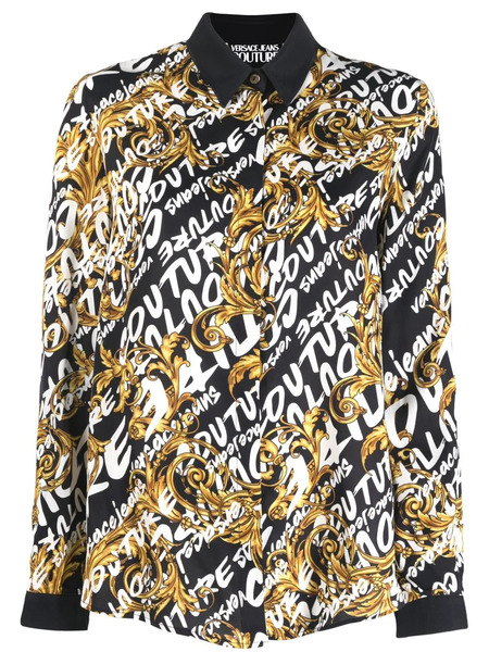  Versace Jeans Couture Baroque Graffiti-print Shirt - Black 