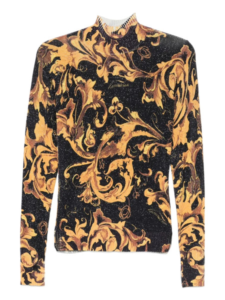  Versace Jeans Couture Baroque High-neck Blouse - Black 