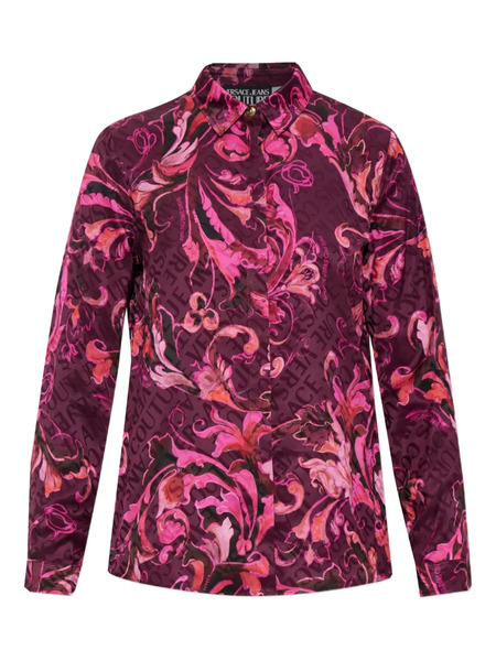  Versace Jeans Couture Baroque-print Long-sleeve Shirt - Pink 