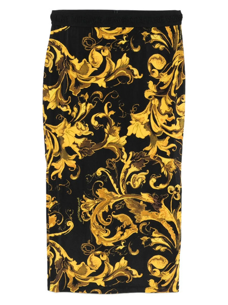  Versace Jeans Couture Baroque-print Midi Skirt - Black 