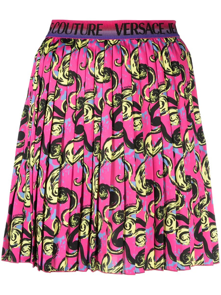  Versace Jeans Couture Baroque-print Pleated Miniskirt - Pink 