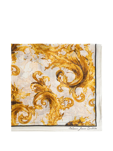  Versace Jeans Couture Baroque Print Scarf - White 