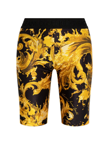  Versace Jeans Couture Baroque-printed Legging Shorts - Gold 