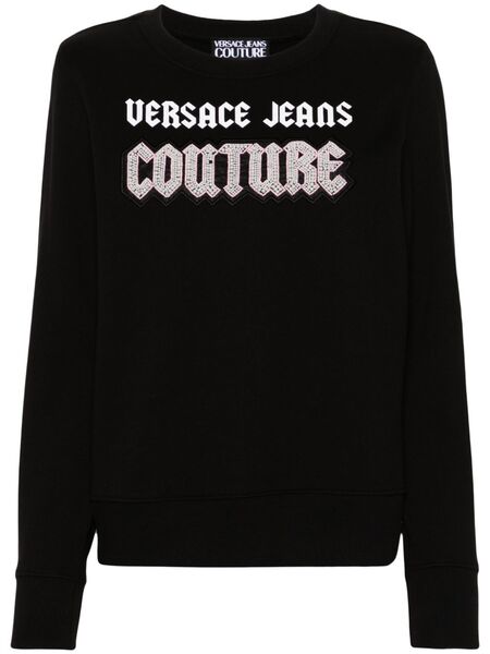  Versace Jeans Couture Bead-embellished Cotton Sweatshirt - Black 