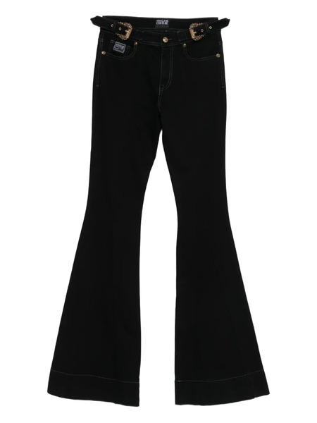  Versace Jeans Couture Buckle Flared Trousers - Black 