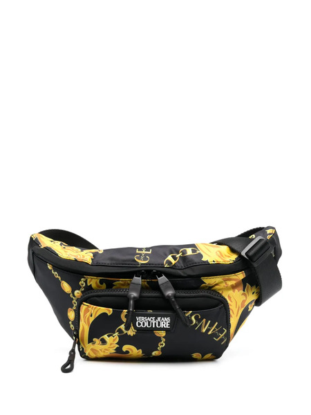  Versace Jeans Couture Chain Couture-print Belt Bag - Black 