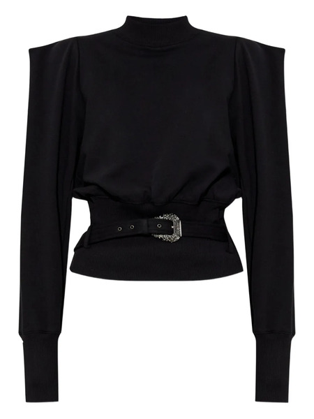  Versace Jeans Couture Cotton Belted Sweatshirt - Black 