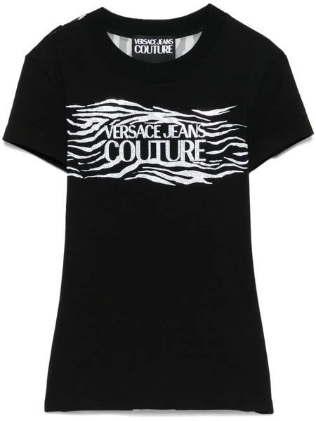  Versace Jeans Couture Crystal Zebra T-shirt - Black 