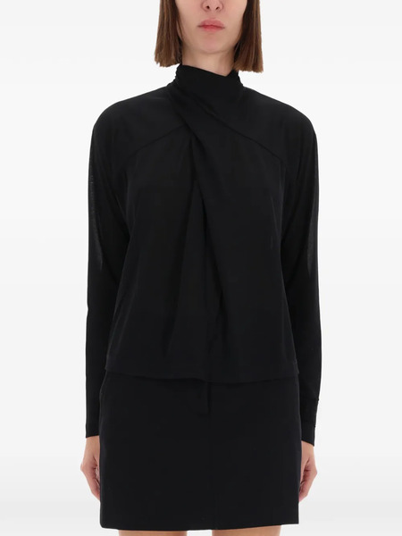  Versace Jeans Couture Draped High-neck Top - Black 