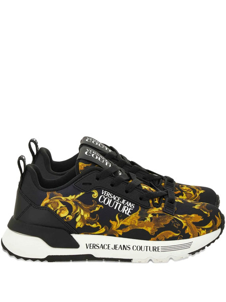  Versace Jeans Couture Dynamic Baroque-print Sneakers - Black 