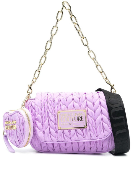  Versace Jeans Couture Faux-leather Matelassé Shoulder Bag - Purple 