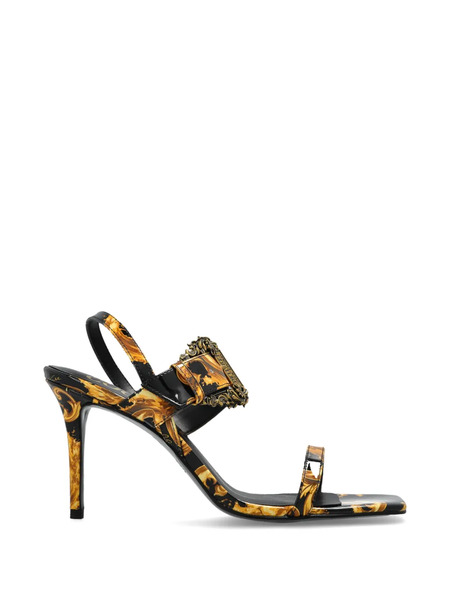  Versace Jeans Couture Fondo Emily Patterned Sandals - Black 