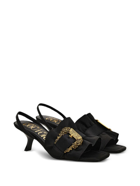  Versace Jeans Couture Fondo Fiona Ruffled Sandals - Black 