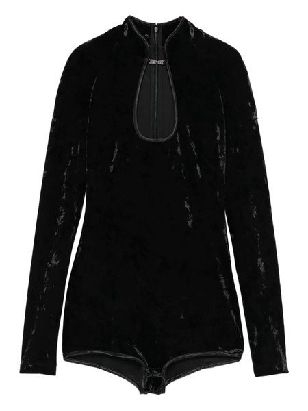  Versace Jeans Couture Keyhole-neck Long-sleeves Bodysuit - Black 