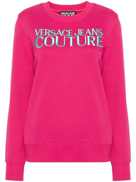  Versace Jeans Couture Logo-embroidered Cotton Sweatshirt - Pink 