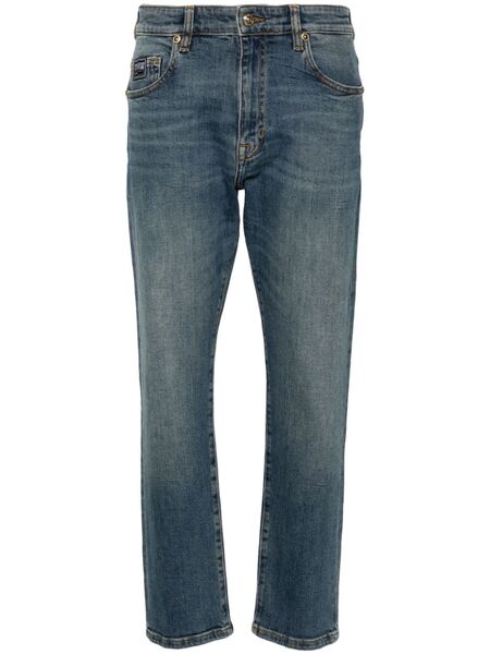  Versace Jeans Couture Logo-embroidered Slim-cut Jeans - Blue 