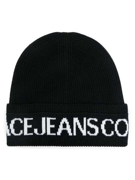  Versace Jeans Couture Logo-intarsia Beanie - Black 