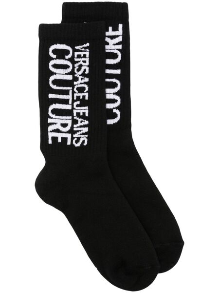  Versace Jeans Couture Logo-intarsia Knitted Socks - Black 