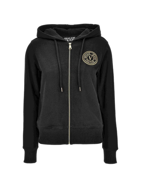  Versace Jeans Couture Logo-patch Drawstring Hoodie - Black 