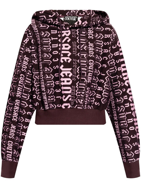  Versace Jeans Couture Logo Pattern Hoodie Sweatshirt - Purple 