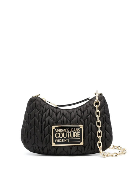  Versace Jeans Couture Logo-plaque Matelassé Shoulder Bag - Black 