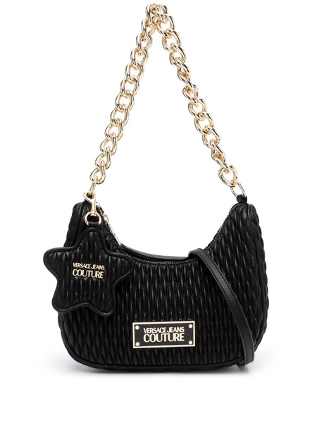  Versace Jeans Couture Logo-plaque Quilted Shoulder Bag - Black 