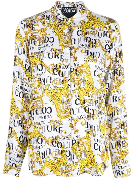  Versace Jeans Couture Logo Print Buttoned Shirt - White 