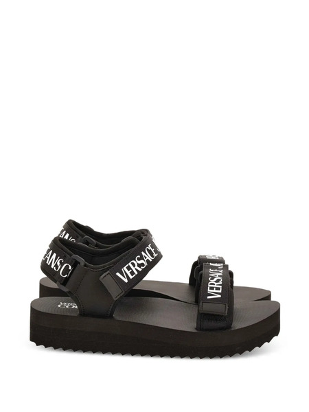  Versace Jeans Couture Logo Strap Sandals - Black 