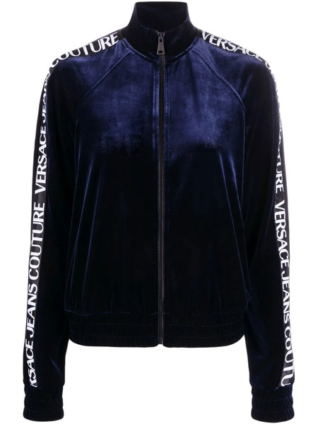  Versace Jeans Couture Logo-tape Zipped Sweatshirt - Blue 