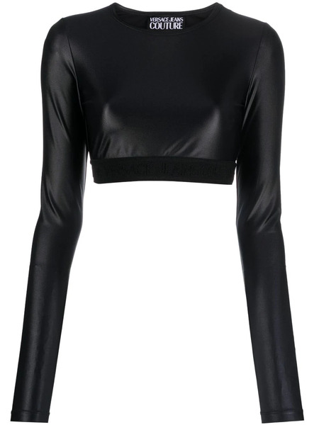  Versace Jeans Couture Logo-underband Crop Top - Black 