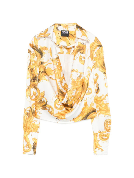 Versace Jeans Couture Long-sleeve Baroque-print Blouse - White 