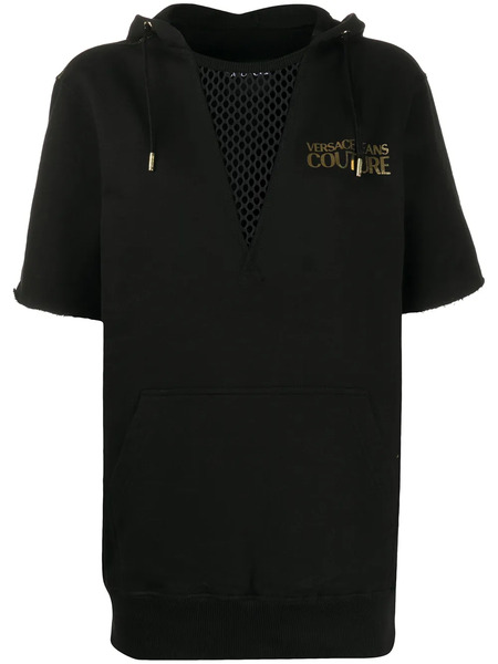  Versace Jeans Couture Mesh Panel Hoodie - Black 