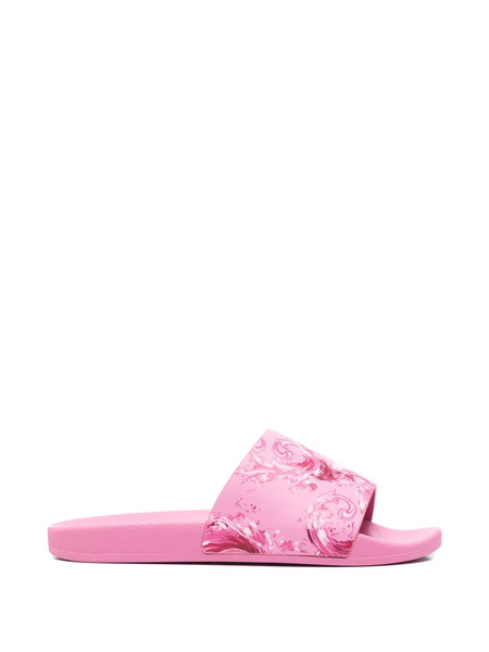  Versace Jeans Couture Patterned Slides - Pink 