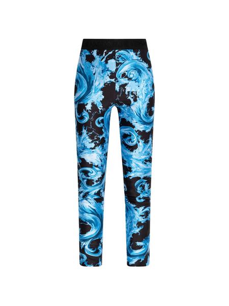  Versace Jeans Couture Patterned Waistband Leggings - Blue 