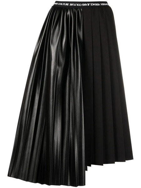  Versace Jeans Couture Pleated Asymmetric Skirt - Black 