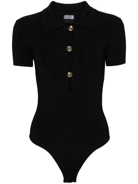  Versace Jeans Couture Polo-collar Knitted Bodysuit - Black 