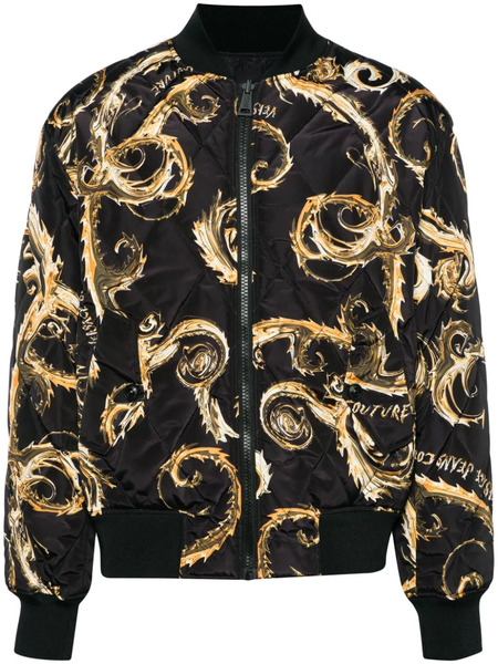  Versace Jeans Couture Reversible Padded Bomber Jacket - Black 